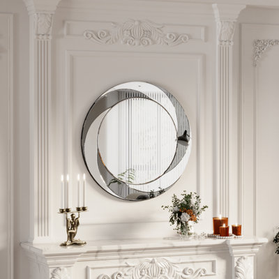 Round Silver Gemstone Wall Mirror, shops 24